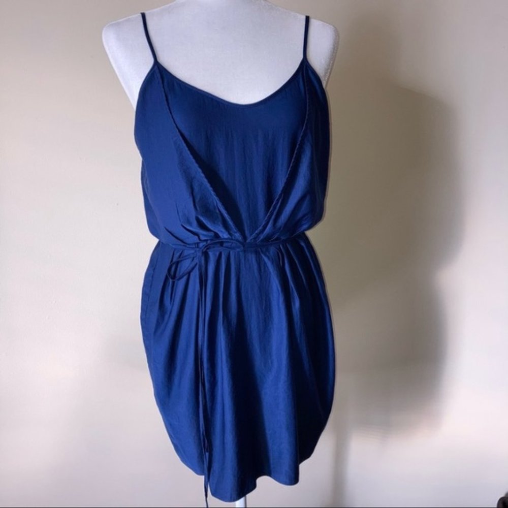 Rebecca Taylor Gathered In Strap Mini Dress Blue 6